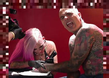 Evilyn Ink Tattoos and Fucks Sascha