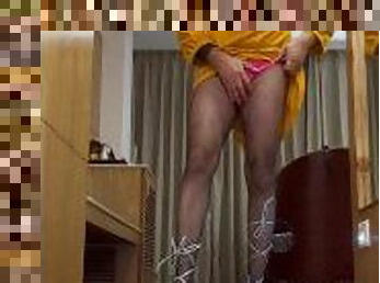 Indian Sissy Femboy Crossdresser Jessica Yello Sexy Yello Dress Striptease