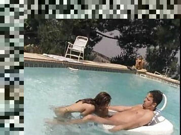 Small tits Jamie Summers Ravished in the pool while yelling