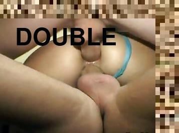 Double penetration with ass to mouth
