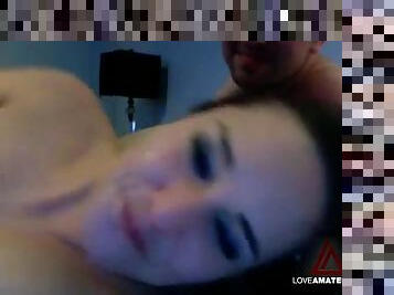 Banging a big booty brunette girl on webcam