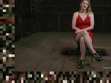 Small tits slave posing lovely before getting tortured in BDSM