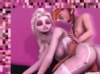 Futa Futanari Elsa Anal Gangbang 3D Hentai