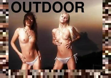 Gorgeous Babes Nailed Hard In An Outdoor FFM Threesome