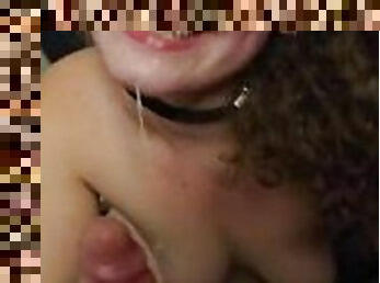 Deepthroating and choking on my Master's fat cock ???? messy facefuck with lots of gagging and spit