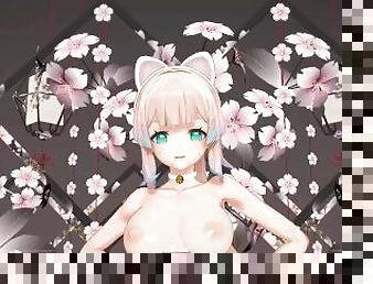 Kokomi Undress Dance Hentai Genshin Impact Catgirl MMD 3D Clear Blue Eyes Color Edit Smixix