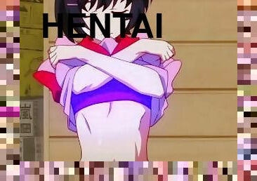 asiático, tetas-grandes, adolescente, japonés, primera-vez, anime, hentai, tetas