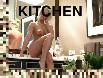 Beautiful Blonde Amanda Duncan Getting Naked in the Kitchen