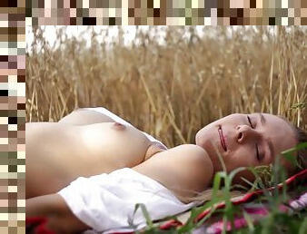 Cute young lady Outdoor solo scene