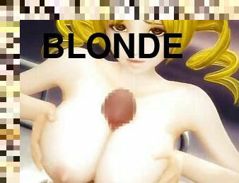 Animated blonde doing deeptroath