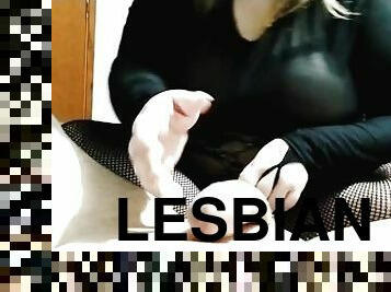 College Lesbian Playing and Teasing Hard Cock