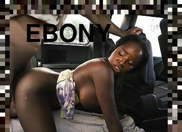 Impressive back seat hardcore for a young ebony thirsty as fuck