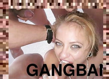 Blonde Cameron Canada and gang of cocks