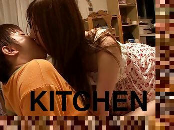 Yui Tatsumi gets hotly fucked from behind in the kitchen