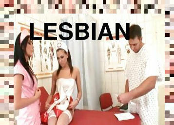 asistenta, muie, lesbiana, sarutand