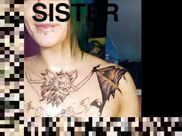 Kinky hot stepsister deep dildo ass to fuck in webcam
