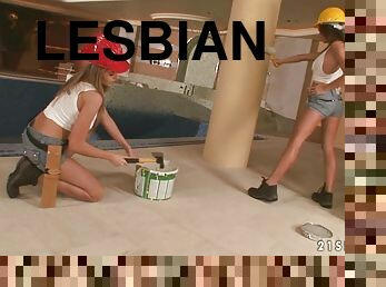A Sensual Lesbian Scene Among Construction Hotties