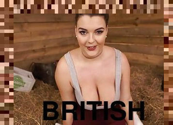 Huge British tits are best to ogle in a downblouse tease