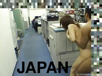Slim Japanese slut gets a hardcore fucking in the office