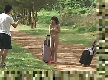 Hot Asian Sasa strips for boys on a country road