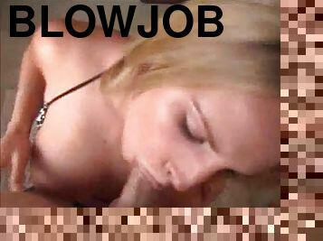 Sweet blonde sucking balls and hot cock