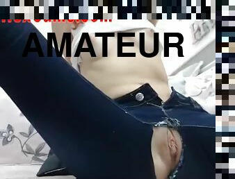 masturbare-masturbation, pasarica, amatori, taratura, camera-web, solo, jeans, tate-mici