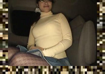Japanese Girl in Glasses Miku Sunohara Blowjobs in the Car