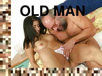 Izabella De Cruz gets her pussy licked and fucked by a lewd old man
