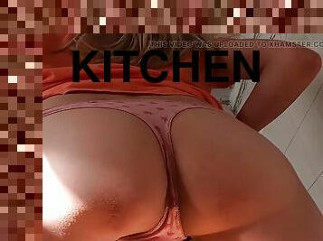 Cum rubbing explosion in the kitchen