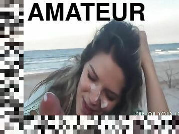 POV Amateur Beach Deepthroat