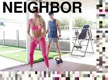 Blonde Bree Brooks enjoys while being fucked by her neighbor