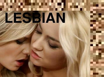 Sizzling blondies are having a hot lesbian sex