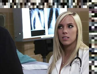 Gorgeous blonde BiBi Jones fucks a dude in a hospital ward