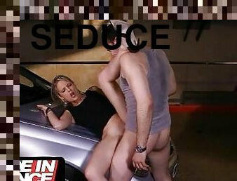 Hot blonde seduces the guy washing her car