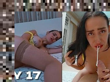DAY 17 - Step mom at Valentine's day Shares Bed with Step son ???? Twice Creampie: Pussy and Oral ????