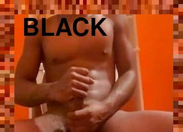 Big Black Dick Masturbating On Toilet.