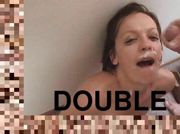 Camilla Rhodes gets a double deepthroat in a hotel room