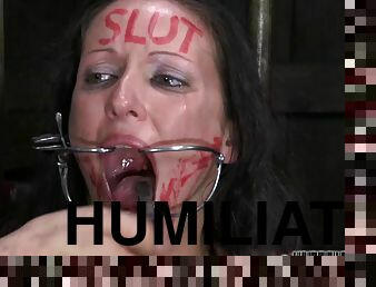 Slave slut humiliated mercilessly in BDSM porn shoot