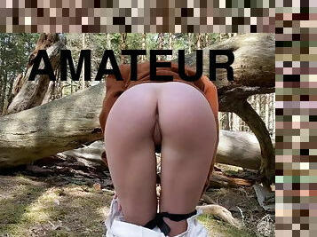 Amateur Sex in Forest. Cum on Ass