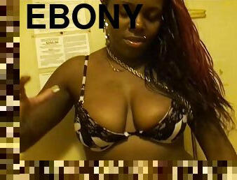 Lustful ebony in a sexy bra giving a breathtaking blowjob in a pov shoot