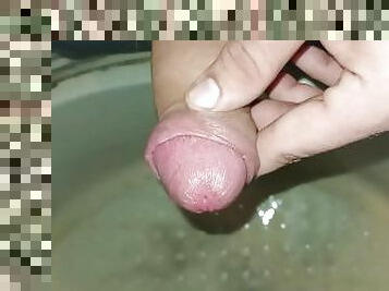 Hairy cock shower pissing
