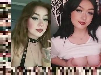 GOTH TIKTOK SLUT PIERCEDNOODLE SHOWS AMAZING TITS