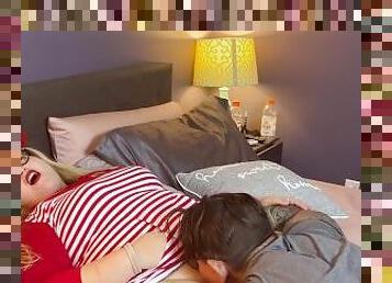 BBW Wife Orgasm Cunnilingus Screaming Cum in Waldo Costume