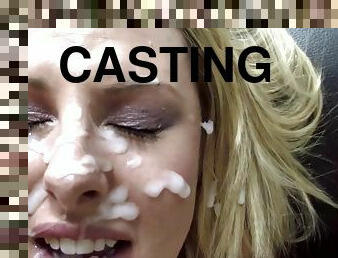 Cj gets nasty facial cumshot in close up casting