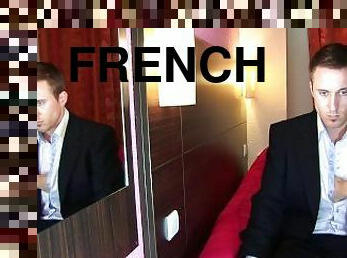 True straight french banker agreed to pose on video but we touched his big dick.