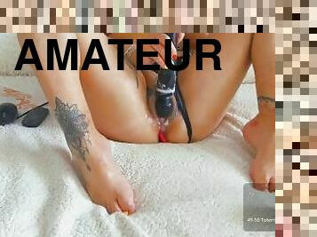 masturbação, mamilos, orgasmo, mijando, cona-pussy, esguincho, amador, brinquedo, webcam, perfurado