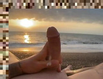 Cum on the beach????