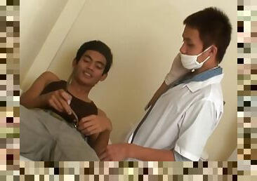 Asian twink bareback fucked at doctors hospital until cumshot