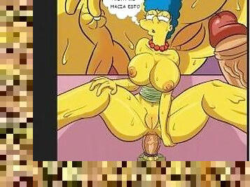 La muy zorra de marge se folla a Ned Flanders cuando homero no estaba en casa, comic espaol hd