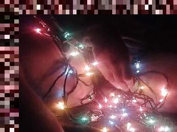 Cum on guys- Cumming on Christmas lights